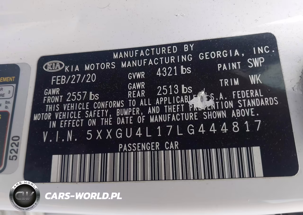 2020 Kia Optima Ex Premium VIN:5XXGU4L17LG444817 - 9