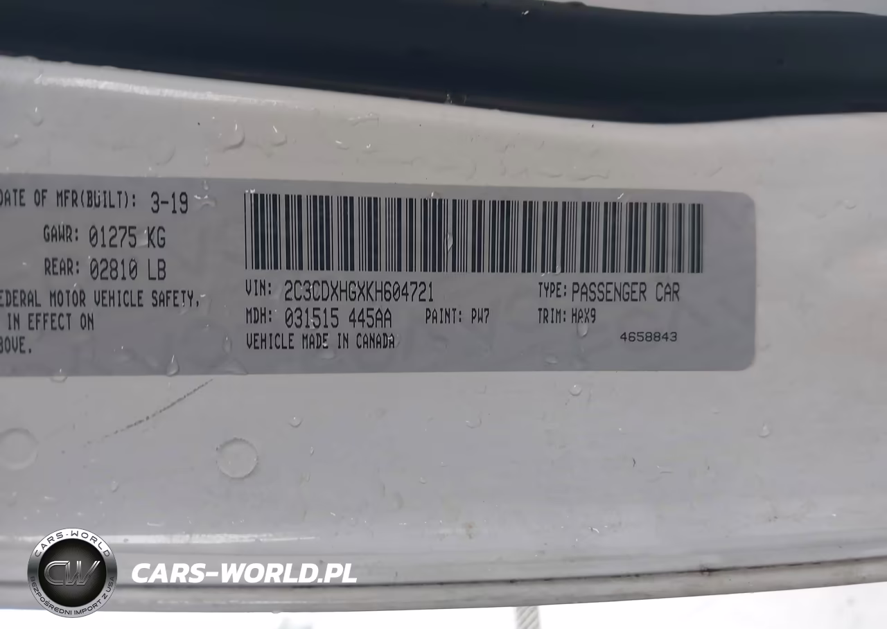 2019 Dodge Charger Gt Rwd VIN:2C3CDXHGXKH604721 - 9