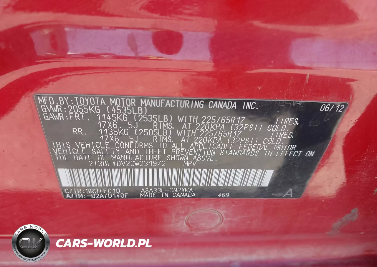 2012 Toyota Rav4 VIN:2T3BF4DV2CW231972 - 9