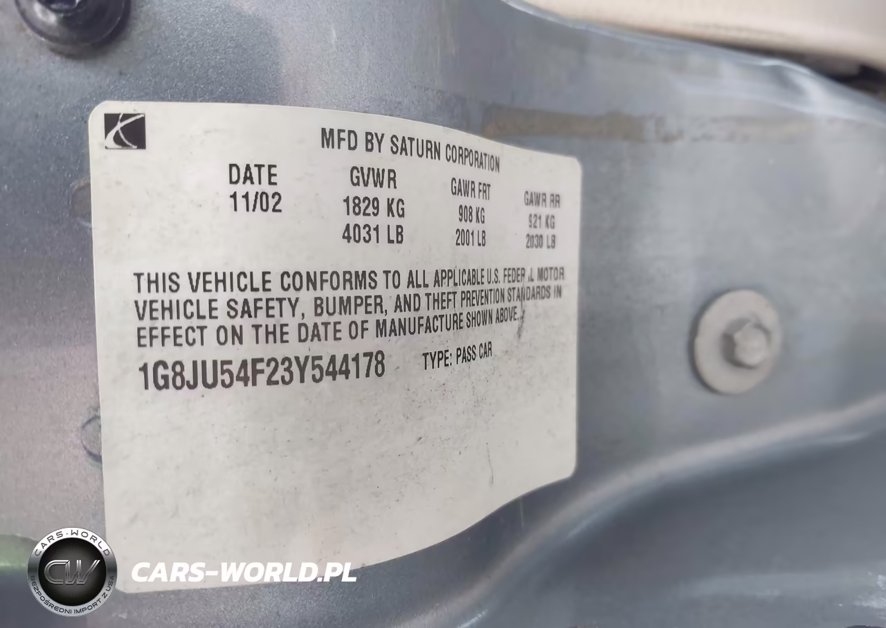 2003 Saturn L-Series L200 VIN:1G8JU54F23Y544178 - 9