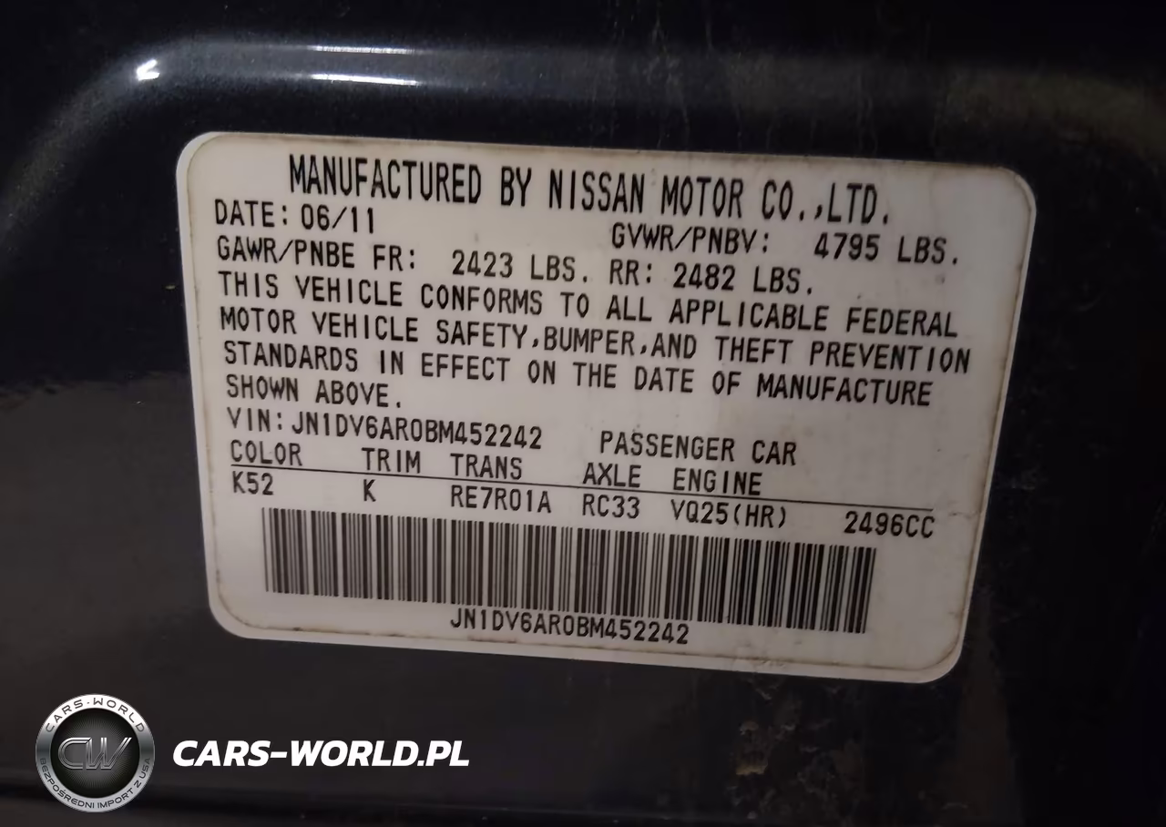 2011 Infiniti G25X VIN:JN1DV6AR0BM452242 - 9