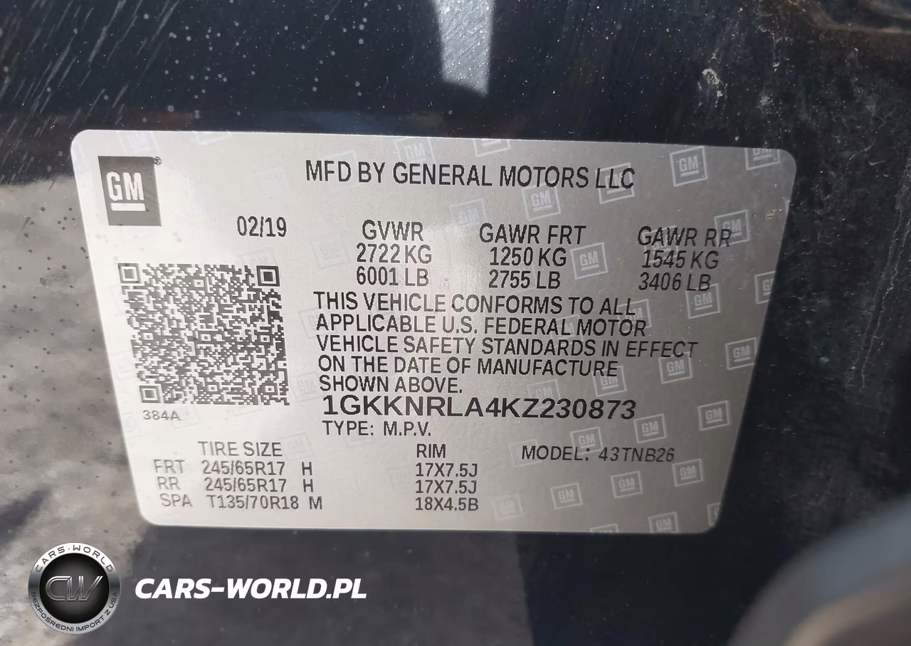 2019 GMC Acadia Sle-1 VIN:1GKKNRLA4KZ230873 - 9