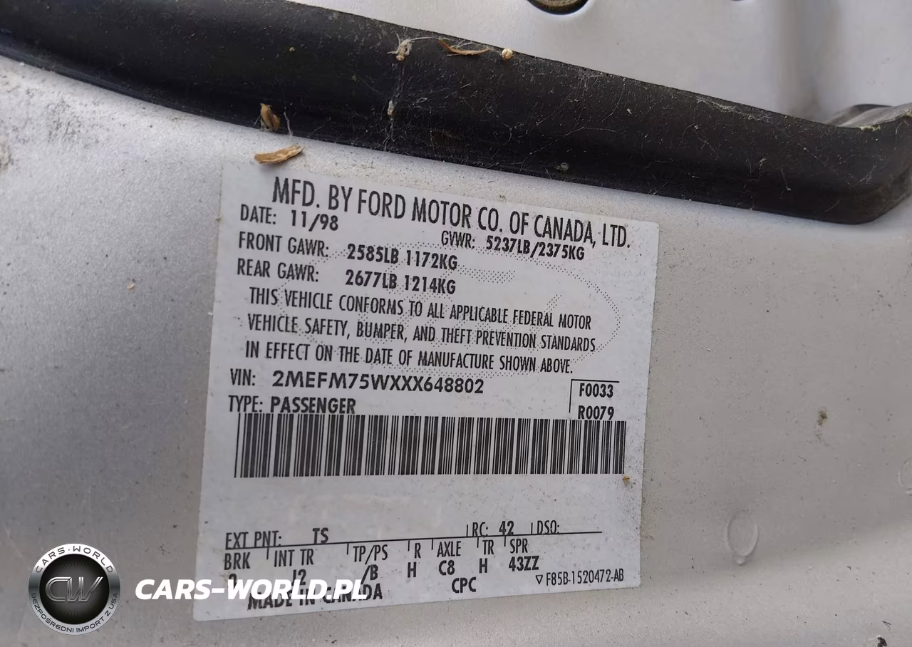 1999 Mercury Grand Marquis Ls VIN:2MEFM75WXXX648802 - 9