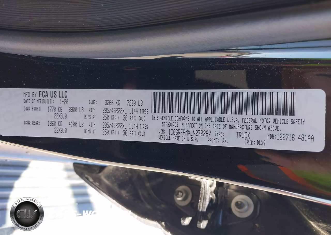 2020 Ram 1500 Limited 4X4 6'4 Box VIN:1C6SRFPMXLN272287 - 9
