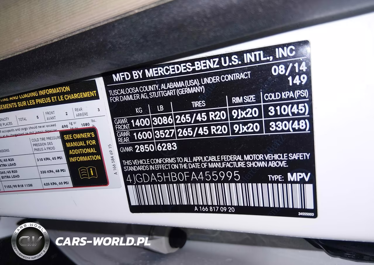 2015 Mercedes-Benz Ml 350 4Matic VIN:4JGDA5HB0FA455995 - 9