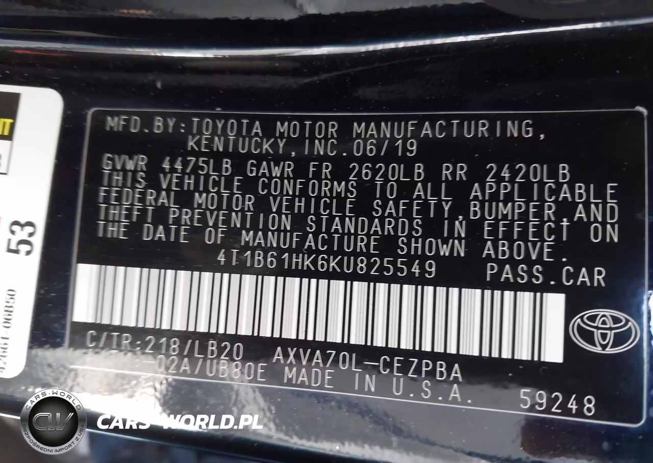 2019 Toyota Camry Xse VIN:4T1B61HK6KU825549 - 9