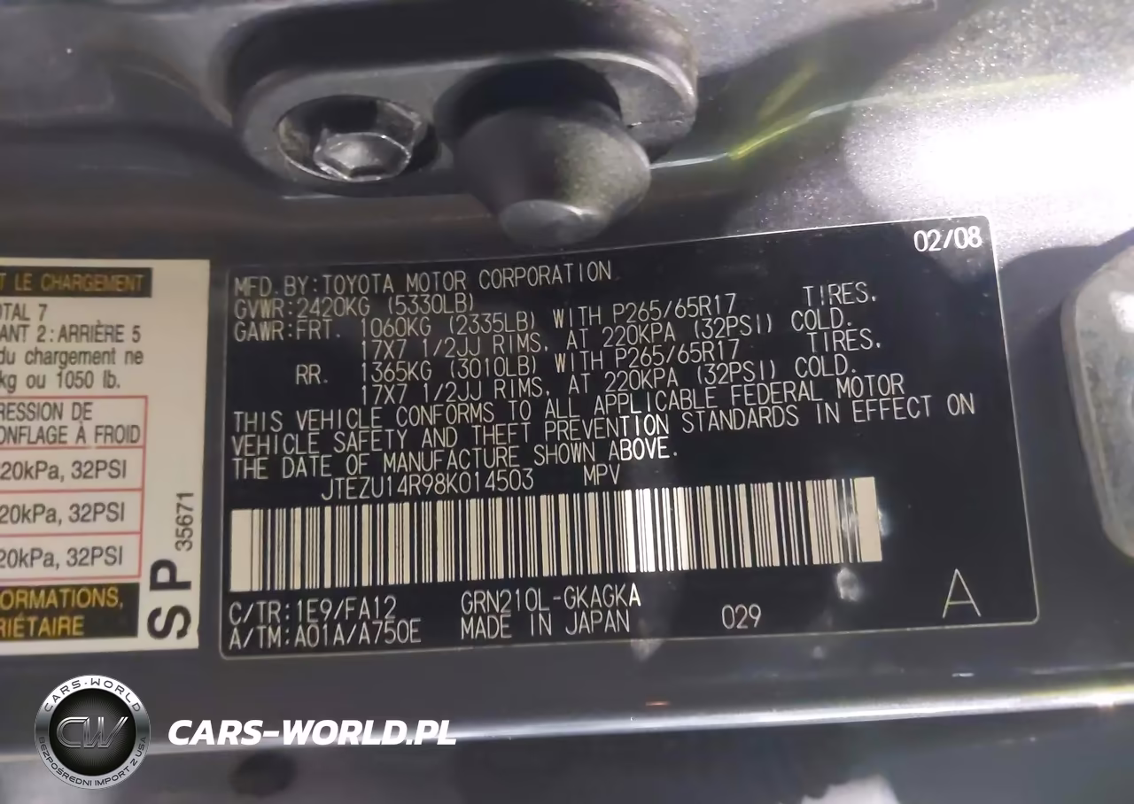 2008 Toyota 4Runner Sport V6 VIN:JTEZU14R98K014503 - 9