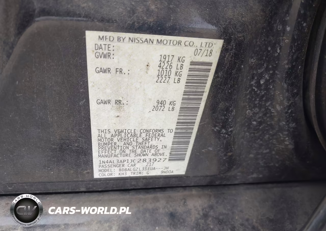2018 Nissan Altima 2.5 S VIN:1N4AL3AP1JC283927 - 9