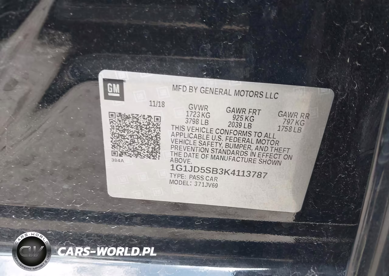 2019 Chevrolet Sonic Lt Auto VIN:1G1JD5SB3K4113787 - 9
