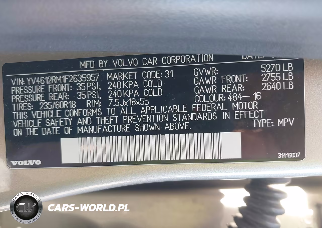 2015 Volvo Xc60 T5 Platinum VIN:YV4612RM1F2635957 - 9