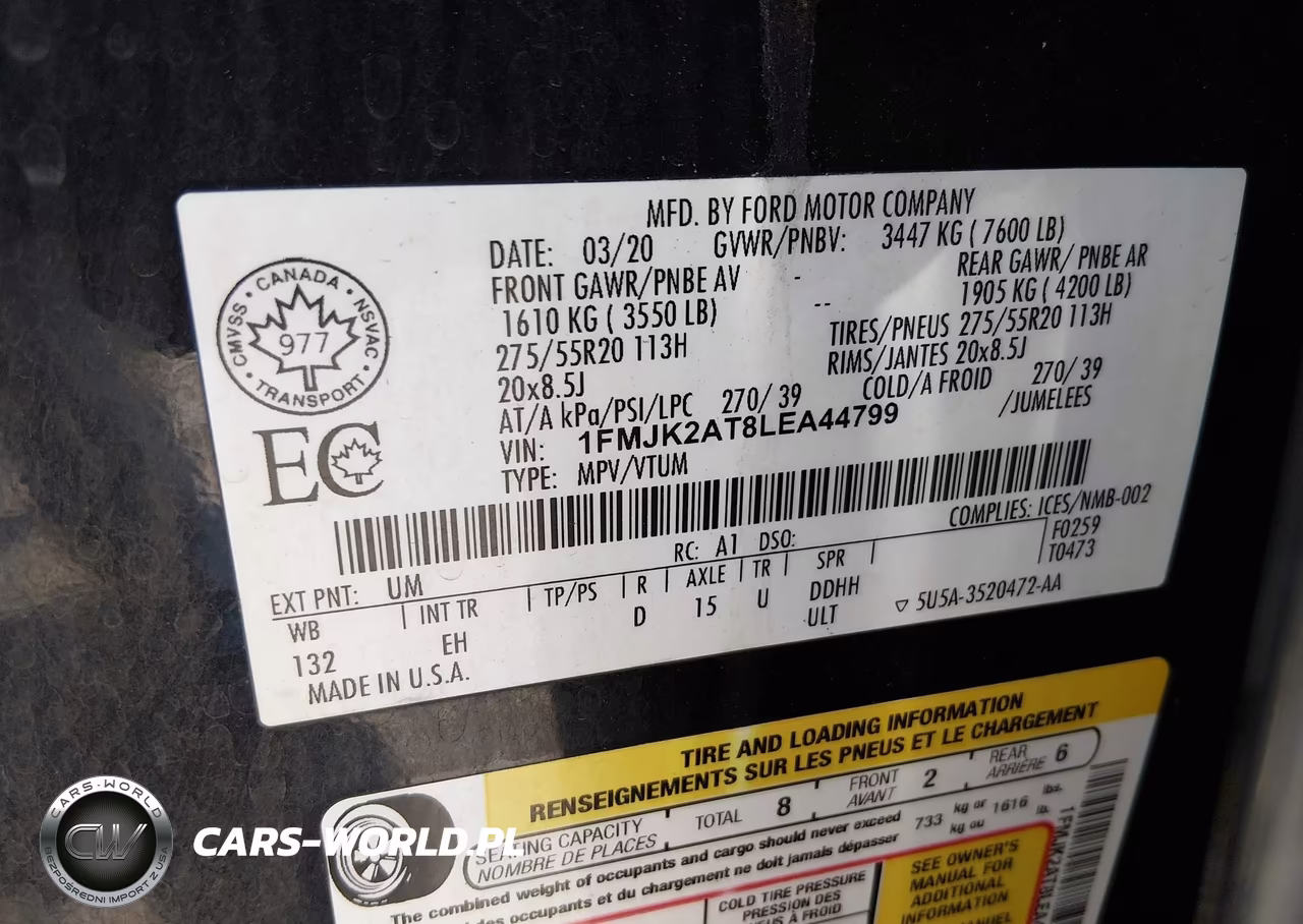 2020 Ford Expedition Max Limited VIN:1FMJK2AT8LEA44799 - 9
