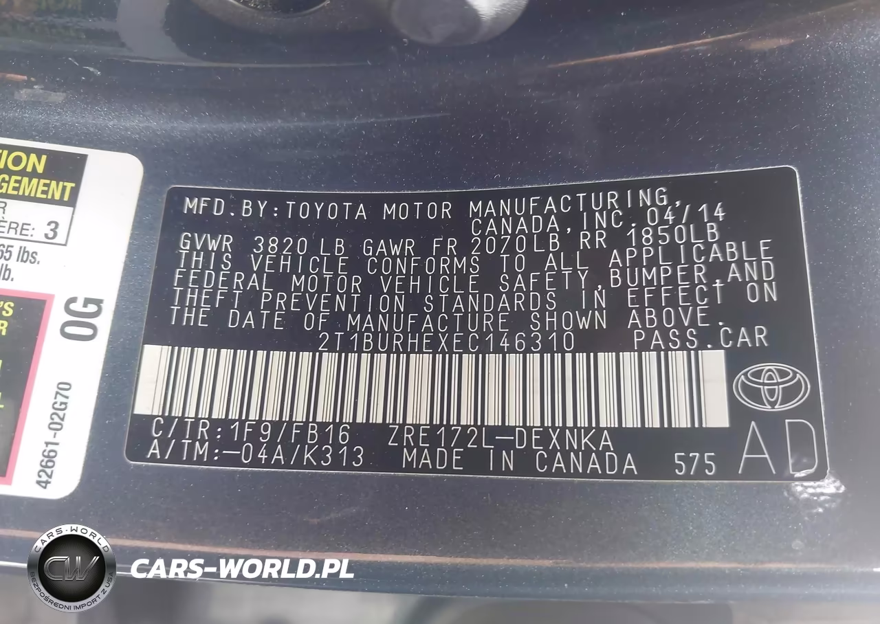 2014 Toyota Corolla Le VIN:2T1BURHEXEC146310 - 9