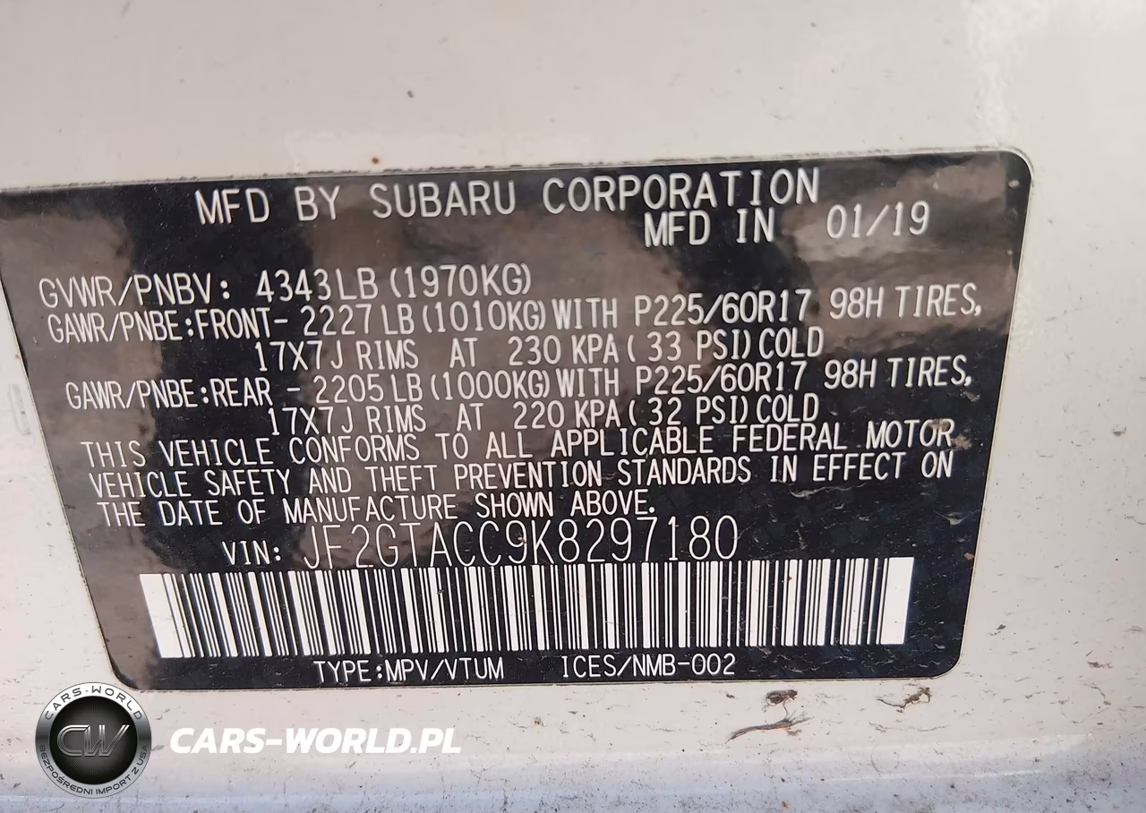 2019 Subaru Crosstrek Premium VIN:JF2GTACC9K8297180 - 9