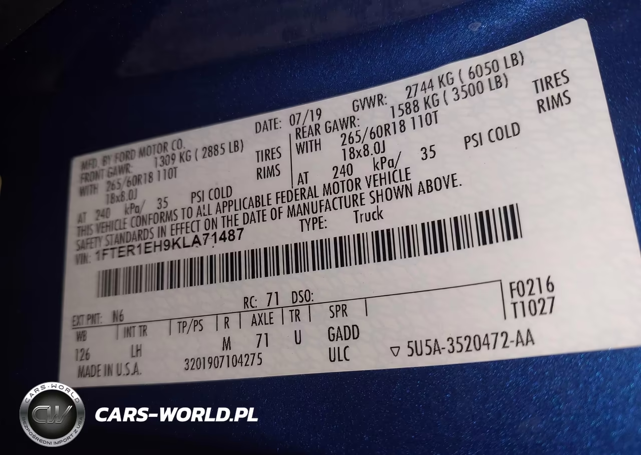 2019 Ford Ranger Xlt VIN:1FTER1EH9KLA71487 - 9