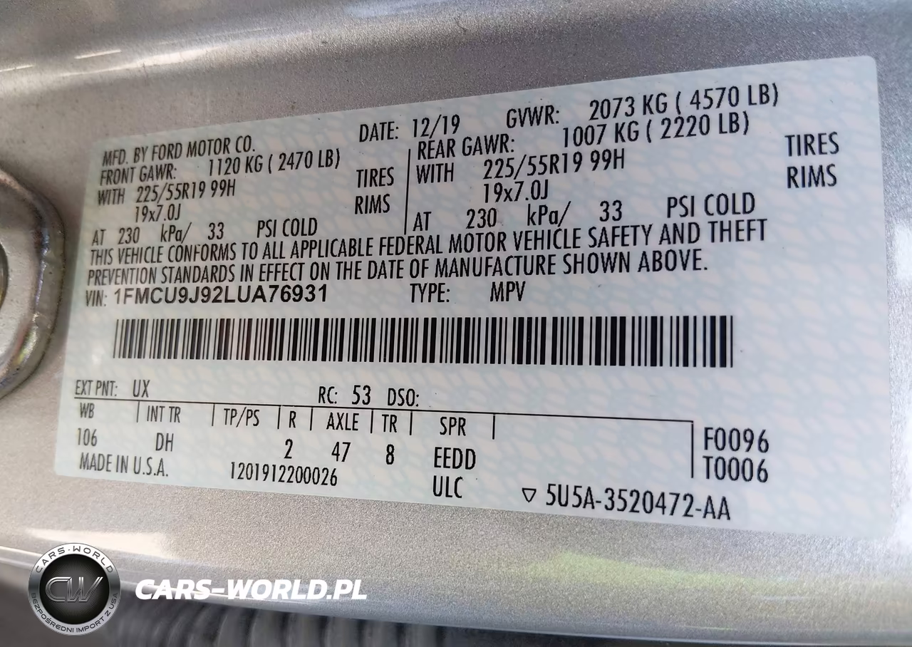 2020 Ford Escape Titanium VIN:1FMCU9J92LUA76931 - 9