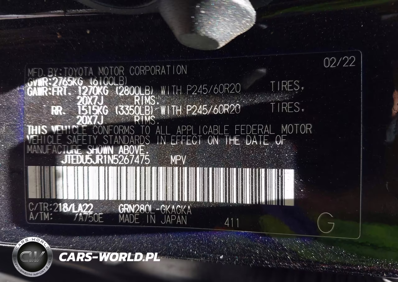 2022 Toyota 4Runner Limited VIN:JTEDU5JR1N5267475 - 9