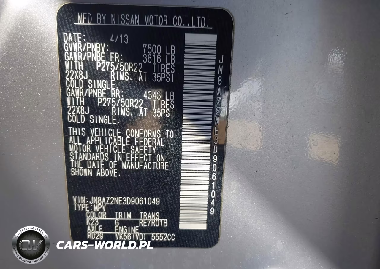 2013 Infiniti Qx56 VIN:JN8AZ2NE3D9061049 - 9