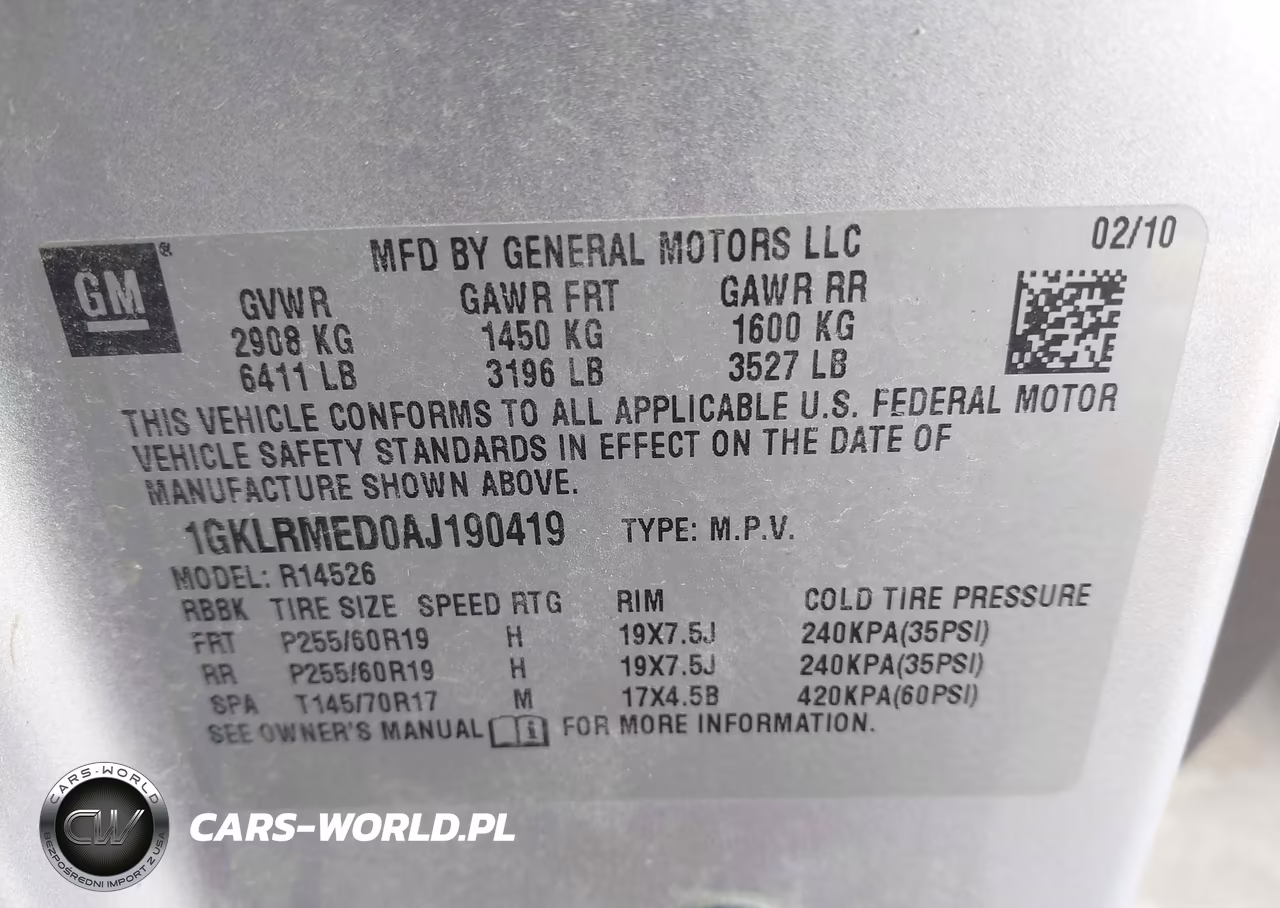 2010 GMC Acadia Slt-1 VIN:1GKLRMED0AJ190419 - 9