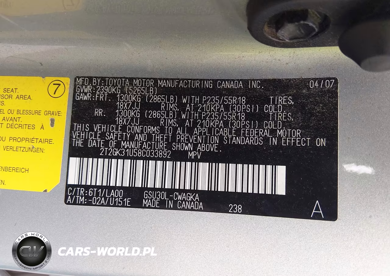 2008 Lexus Rx 350 VIN:2T2GK31U58C033892 - 9