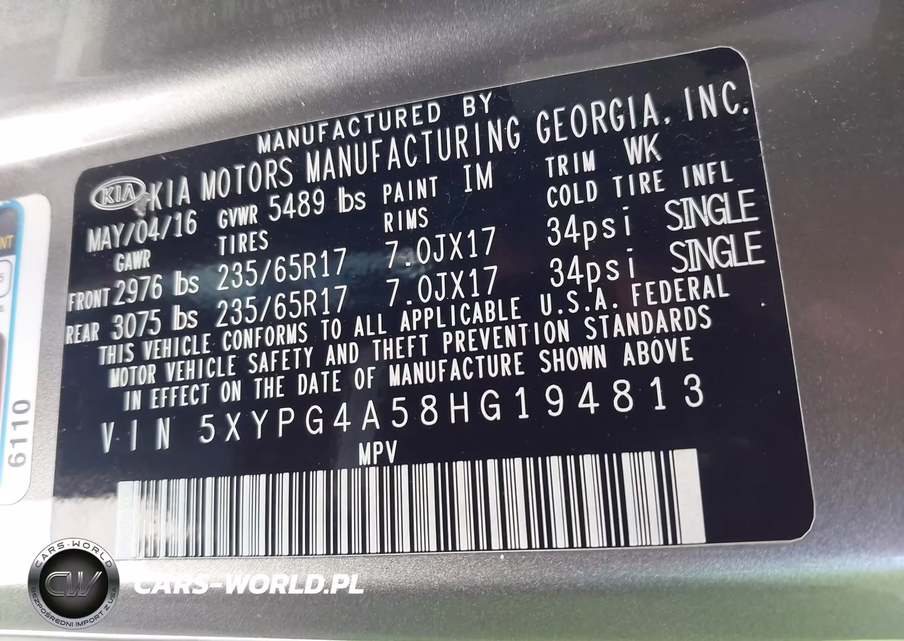 2017 Kia Sorento 3.3L Lx VIN:5XYPG4A58HG194813 - 9