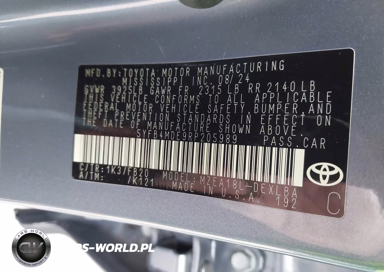 2024 Toyota Corolla Le VIN:5YFB4MDE9RP205989 - 9