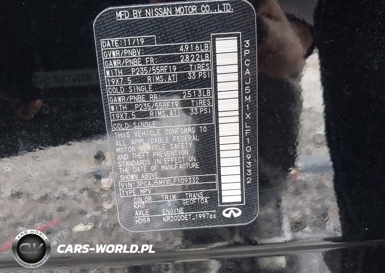 2020 Infiniti Qx50 Essential VIN:3PCAJ5M1XLF109332 - 9