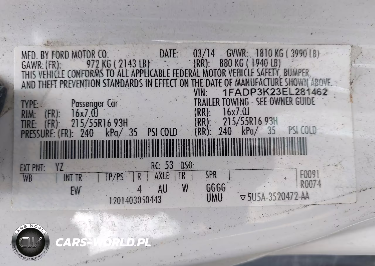 2014 Ford Focus Se VIN:1FADP3K23EL281462 - 9