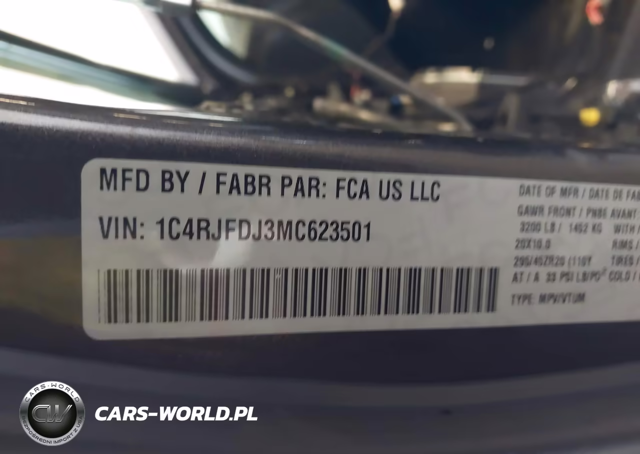 2021 Jeep Grand Cherokee Srt VIN:1C4RJFDJ3MC623501 - 9