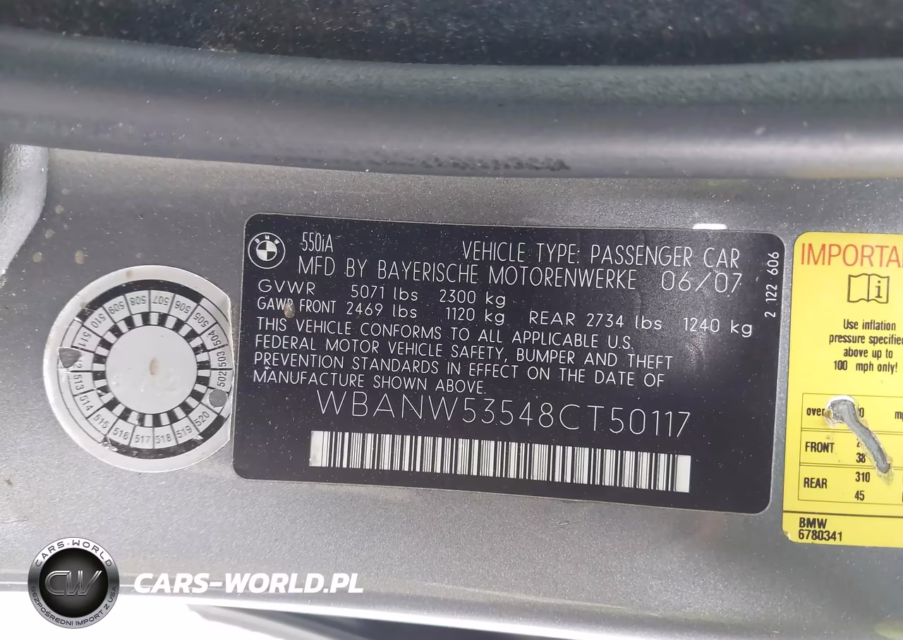 2008 BMW 550I VIN:WBANW53548CT50117 - 9