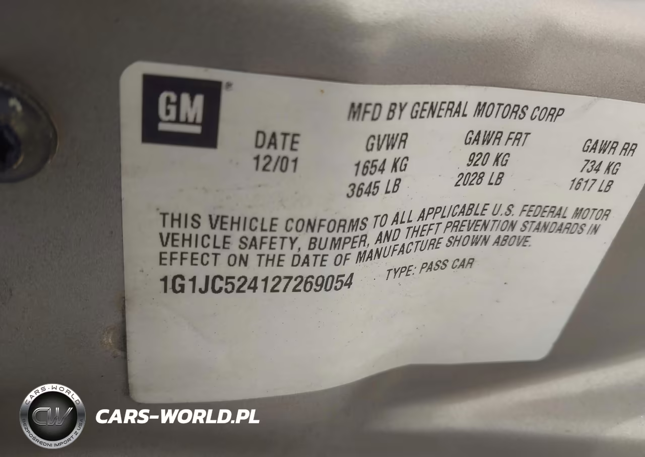 2002 Chevrolet Cavalier VIN:1G1JC524127269054 - 9