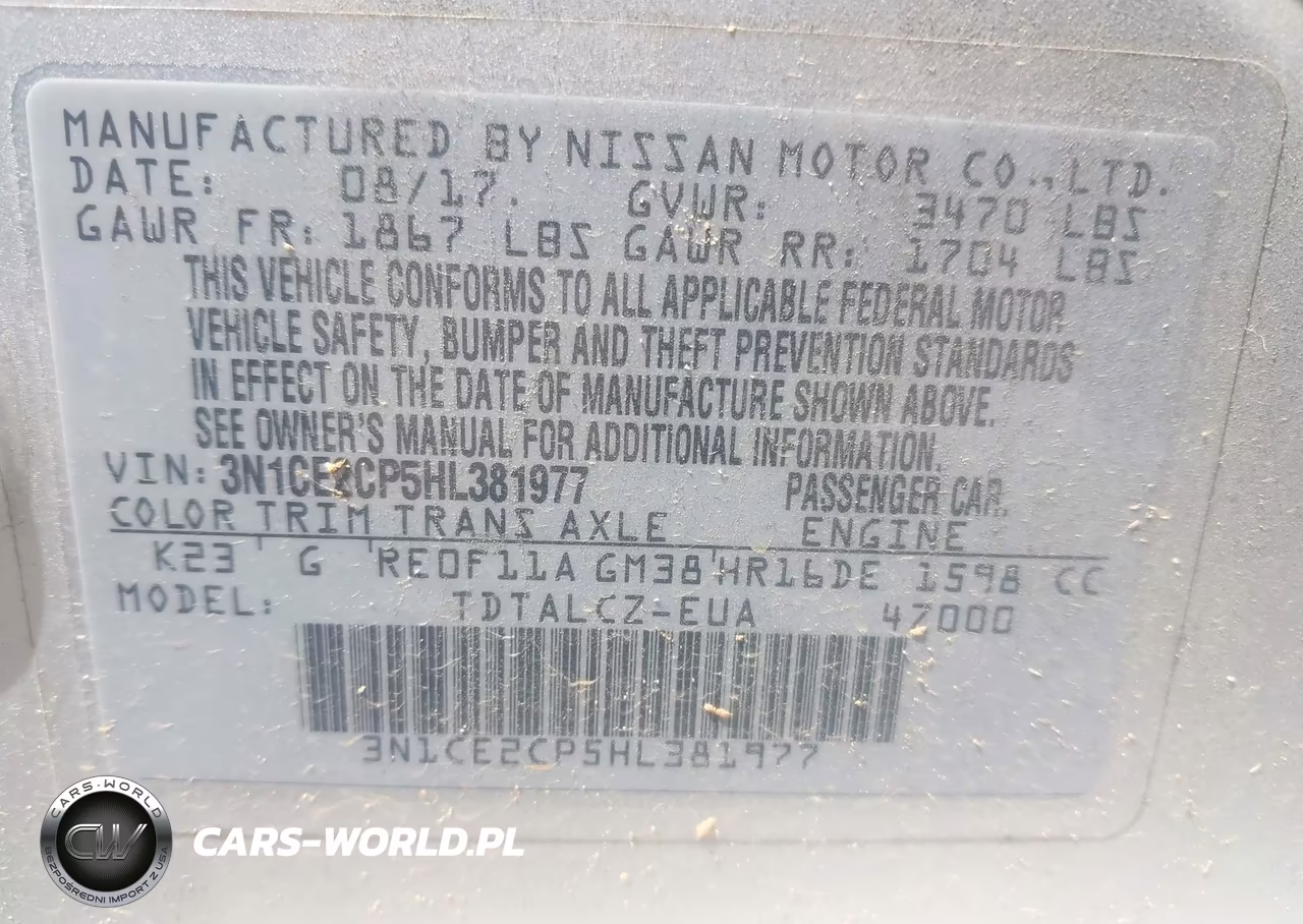 2017 Nissan Versa Note S Plus VIN:3N1CE2CP5HL381977 - 9