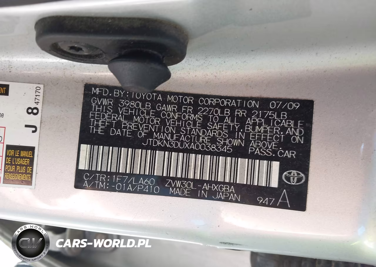 2010 Toyota Prius Iv VIN:JTDKN3DUXA0038345 - 9