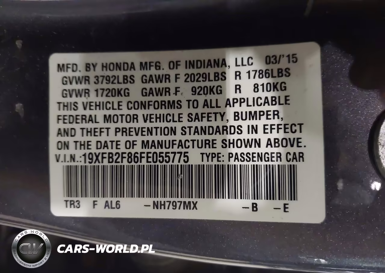 2015 Honda Civic Ex VIN:19XFB2F86FE055775 - 9