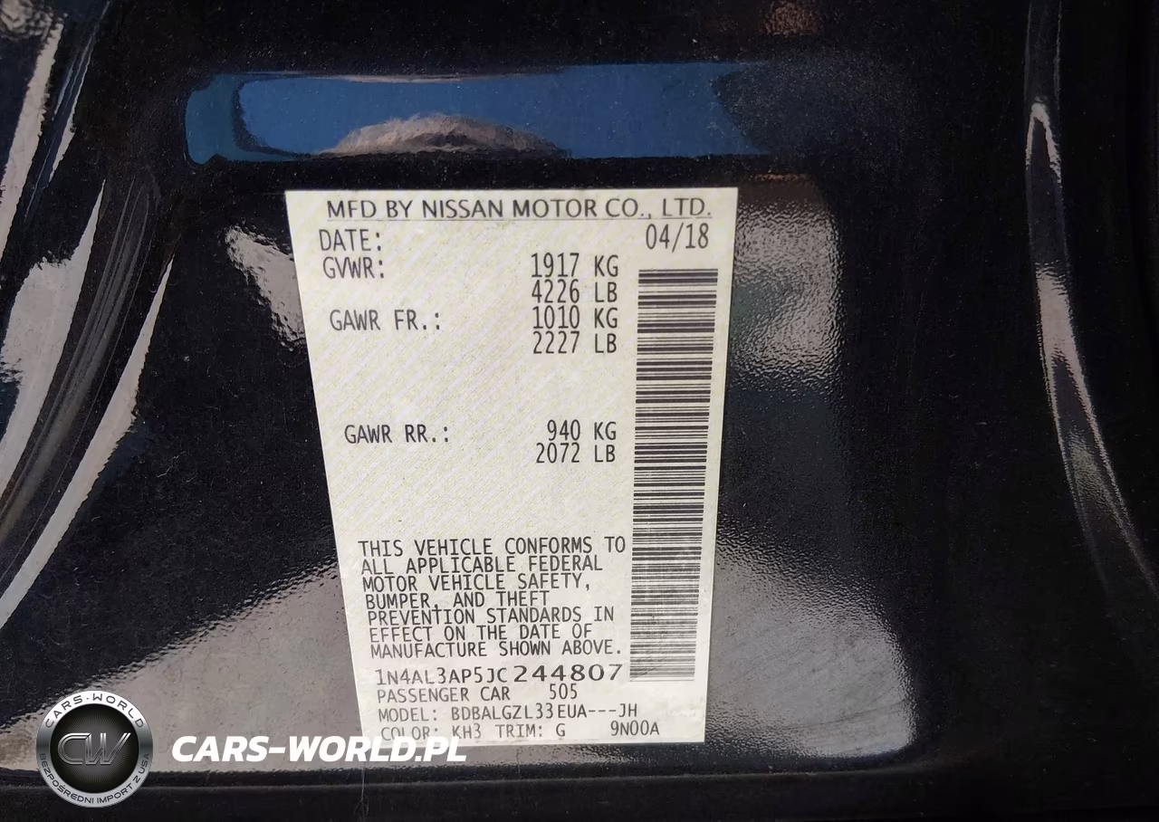 2018 Nissan Altima 2.5 S VIN:1N4AL3AP5JC244807 - 9