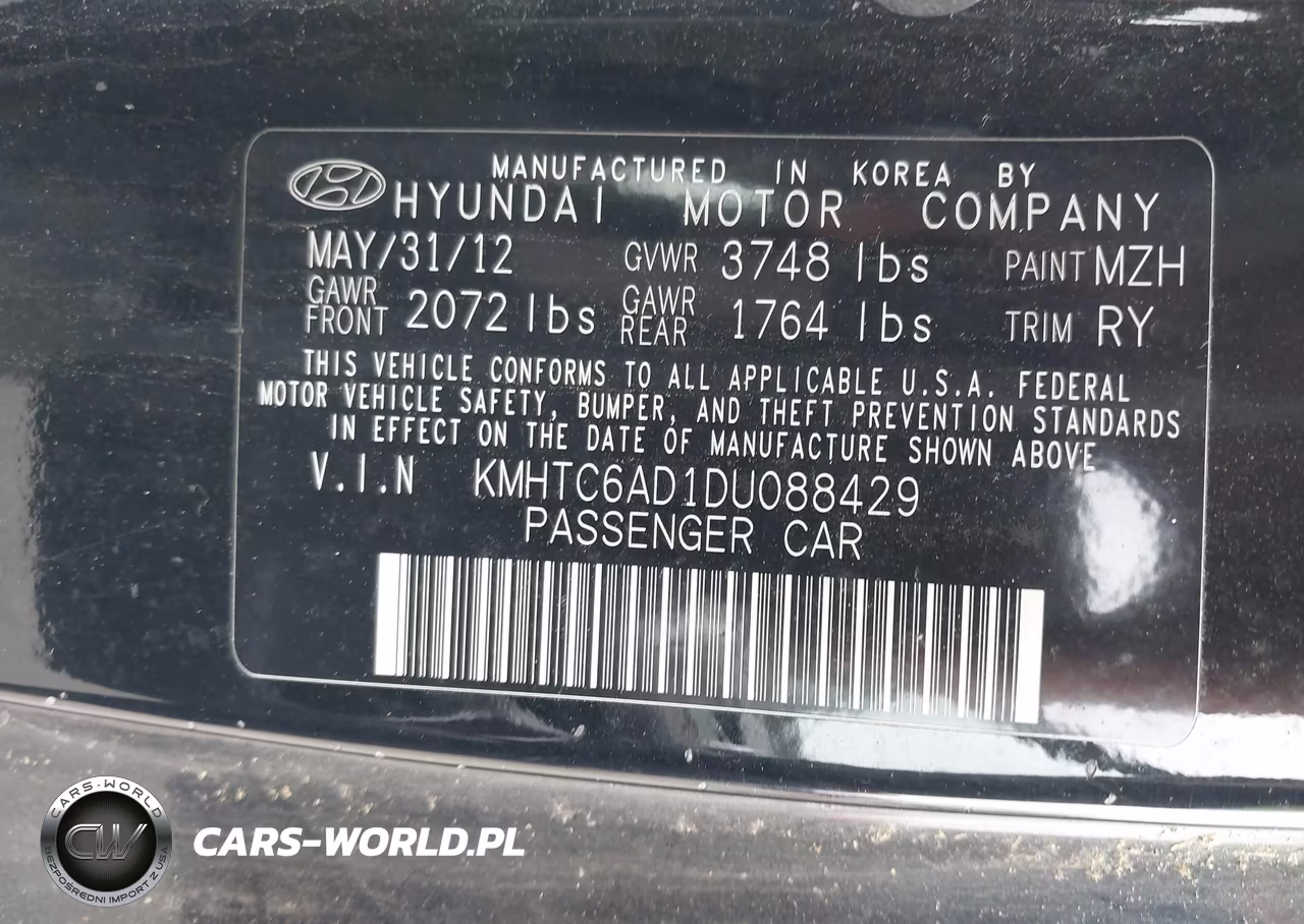 2013 Hyundai Veloster Base W-Gray VIN:KMHTC6AD1DU088429 - 9