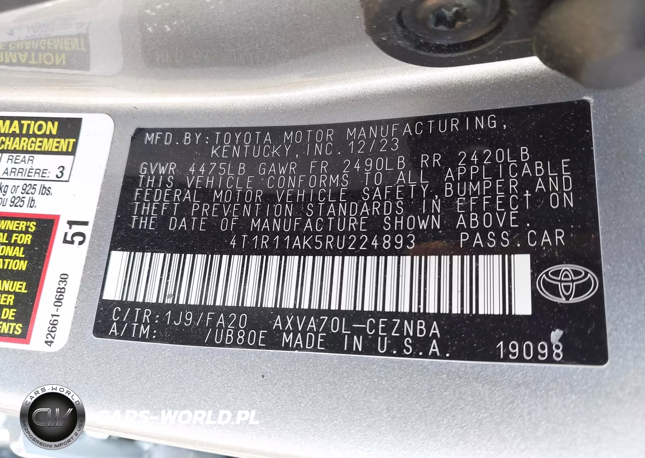 2024 Toyota Camry Le VIN:4T1R11AK5RU224893 - 9