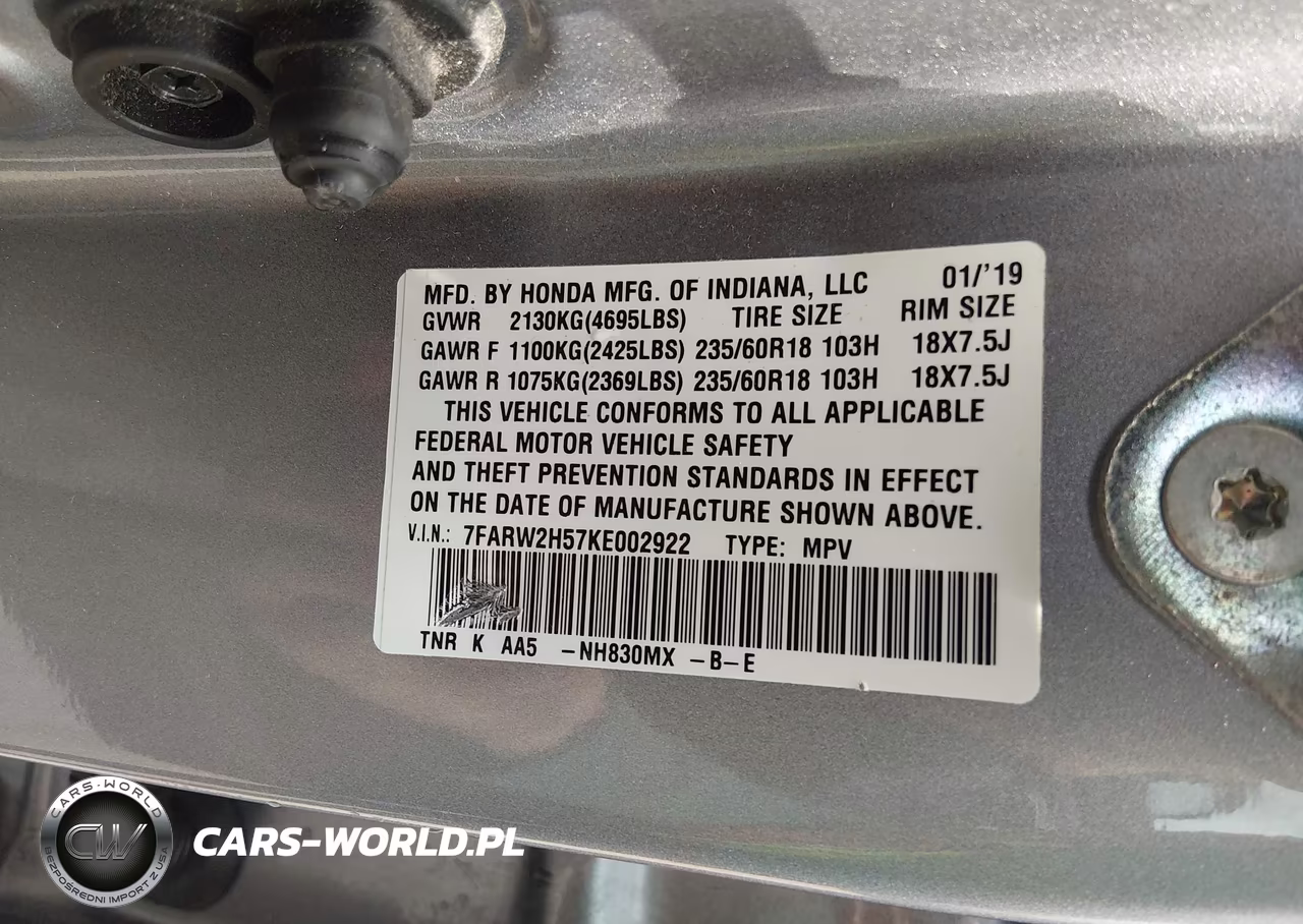 2019 Honda Cr-V Ex VIN:7FARW2H57KE002922 - 9