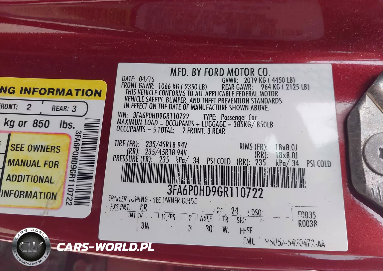 2016 Ford Fusion Se VIN:3FA6P0HD9GR110722 - 9