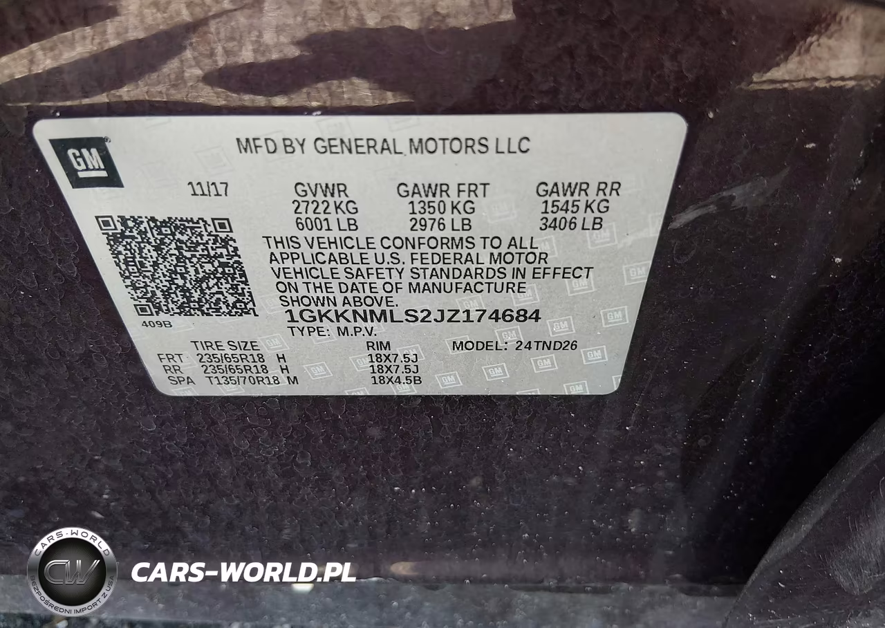 2018 GMC Acadia Slt-1 VIN:1GKKNMLS2JZ174684 - 9