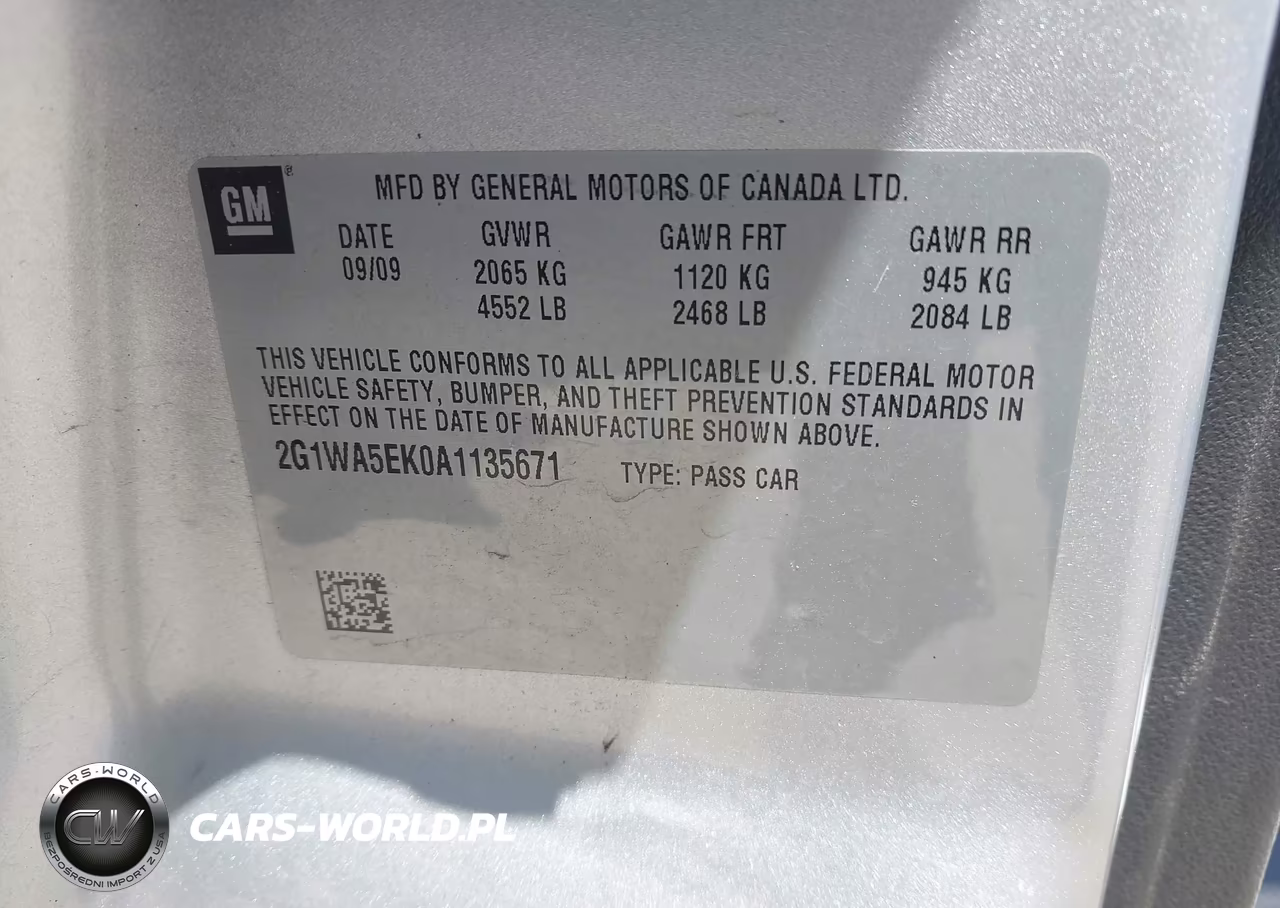 2010 Chevrolet Impala Ls VIN:2G1WA5EK0A1135671 - 9