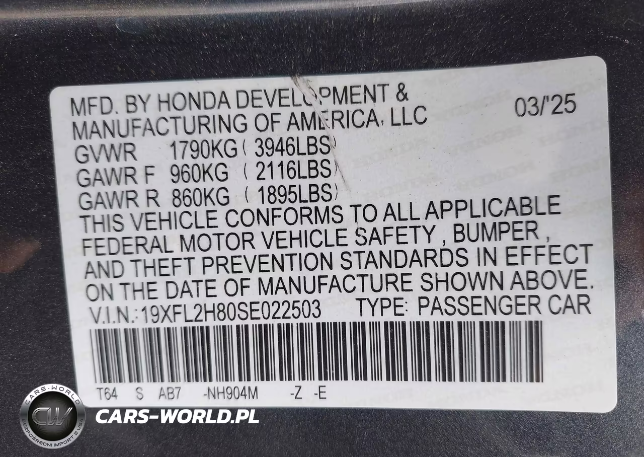 2025 Honda Civic Sedan Sport VIN:19XFL2H80SE022503 - 9
