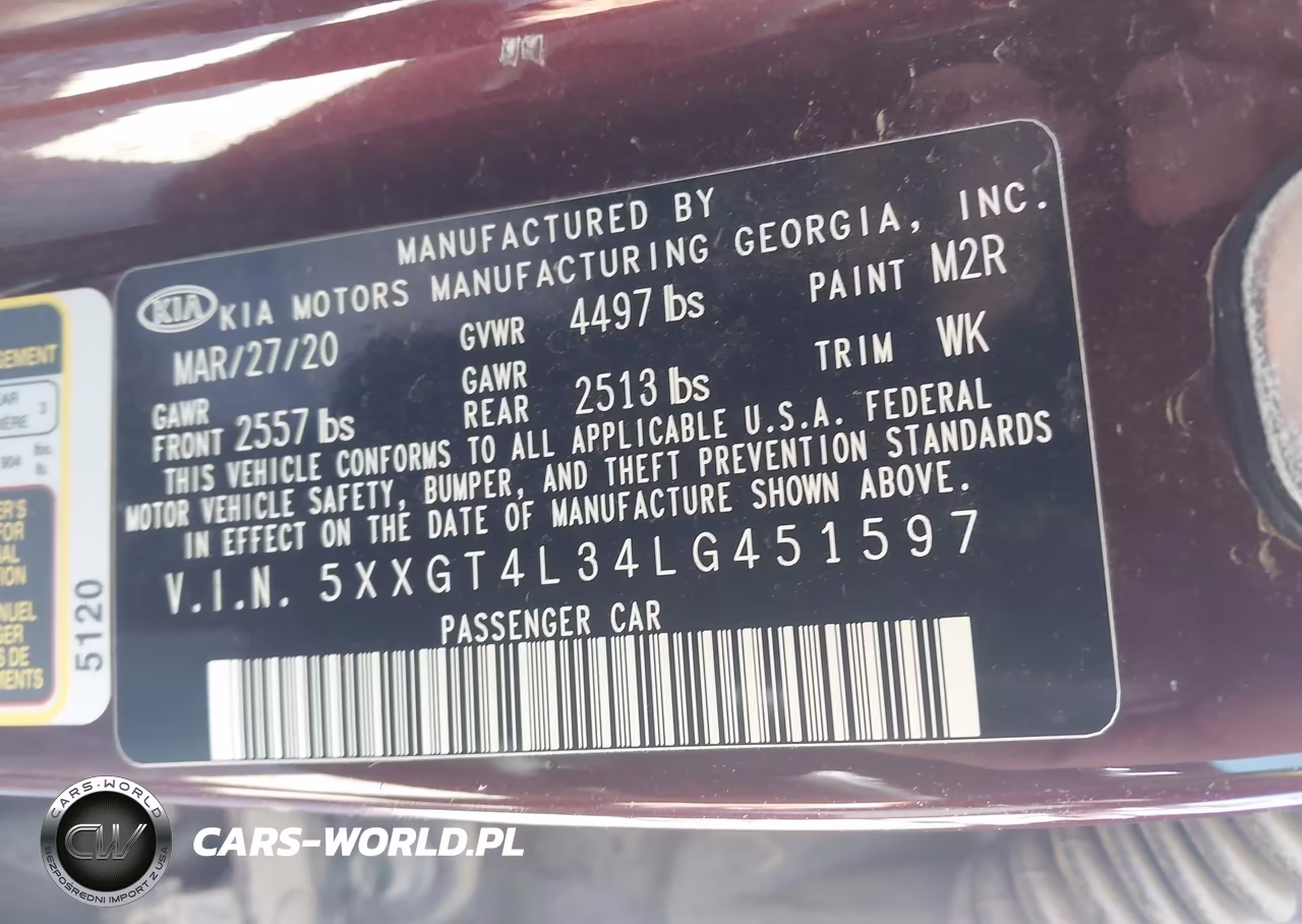 2020 Kia Optima Lx VIN:5XXGT4L34LG451597 - 9