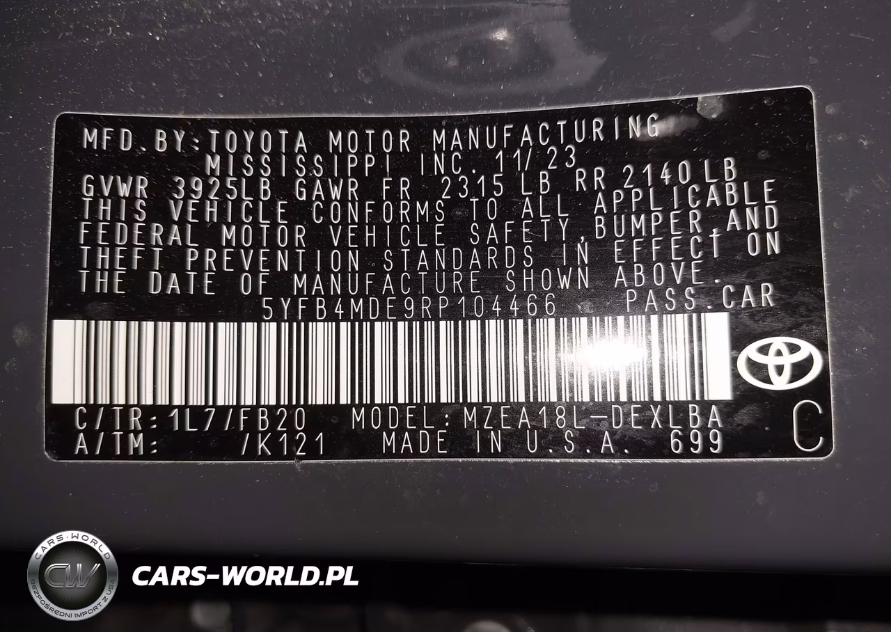 2024 Toyota Corolla Le VIN:5YFB4MDE9RP104466 - 9