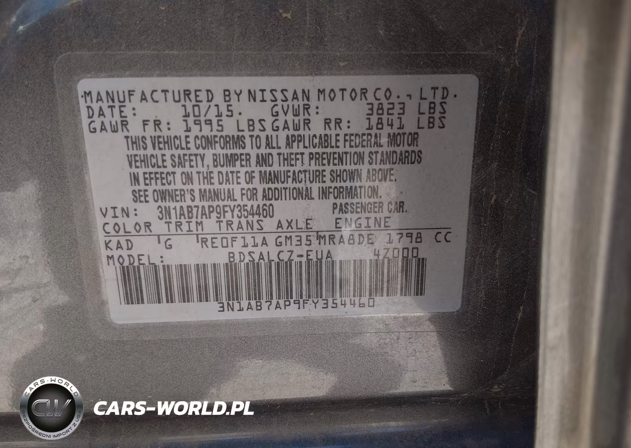2015 Nissan Sentra S VIN:3N1AB7AP9FY354460 - 9