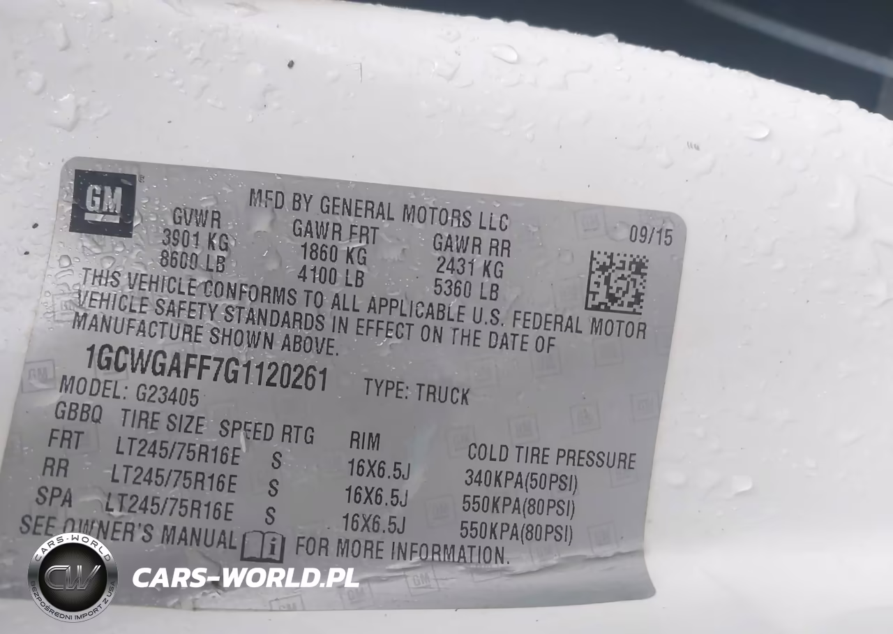 2016 Chevrolet Express 2500 Work Van VIN:1GCWGAFF7G1120261 - 8