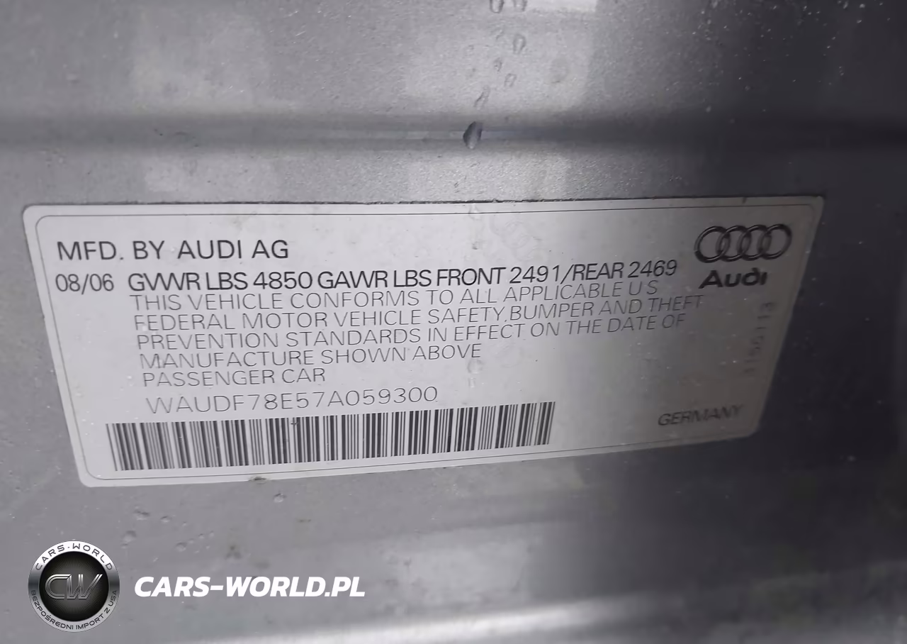 2007 Audi A4 2.0T VIN:WAUDF78E57AO59300 - 9