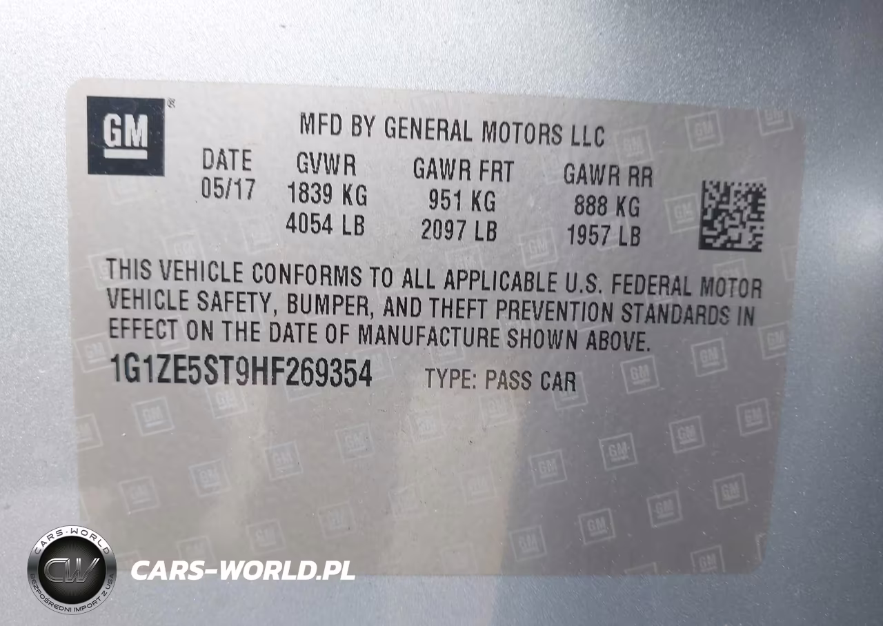 2017 Chevrolet Malibu 1Lt VIN:1G1ZE5ST9HF269354 - 9