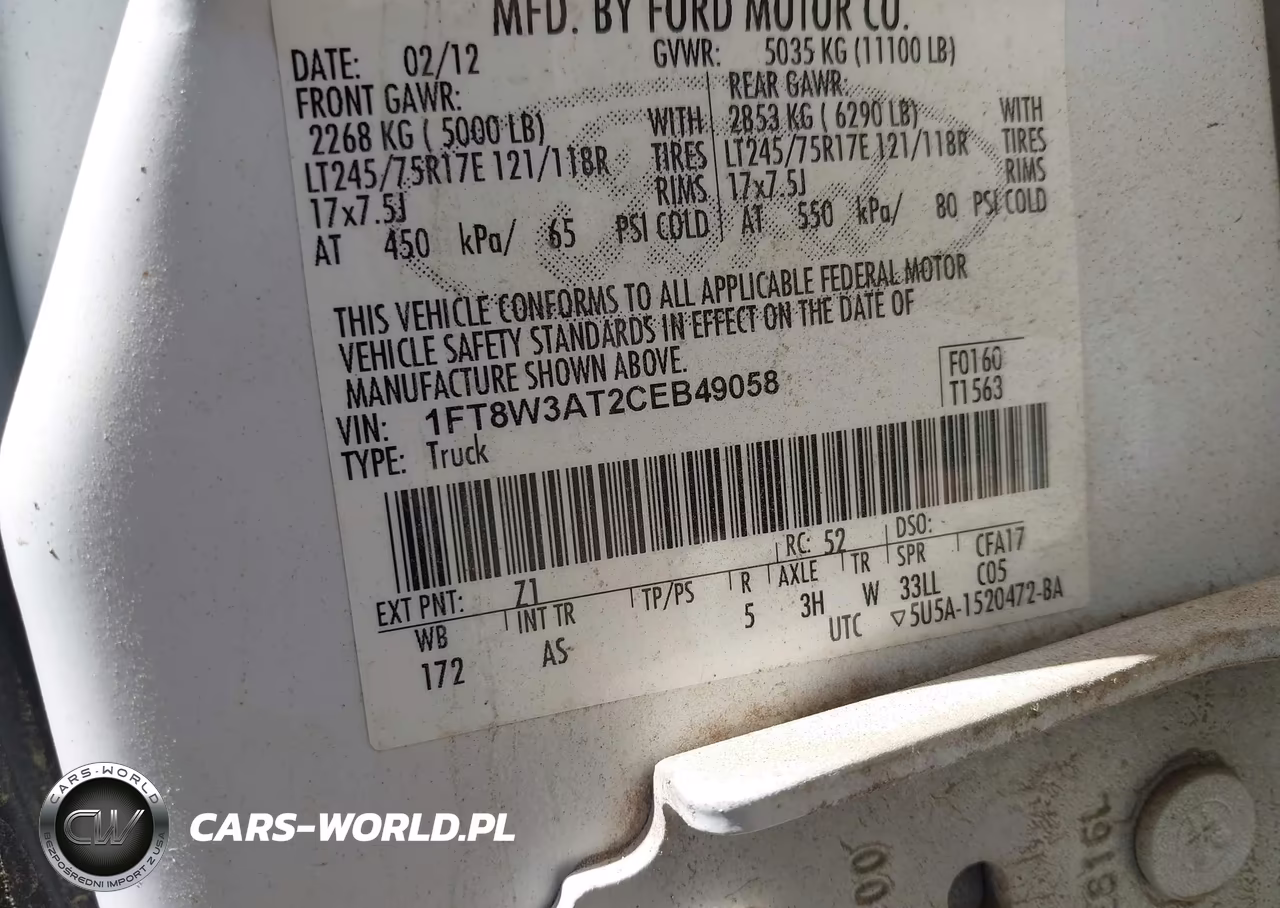 2012 Ford F-350 Xl VIN:1FT8W3AT2CEB49058 - 8