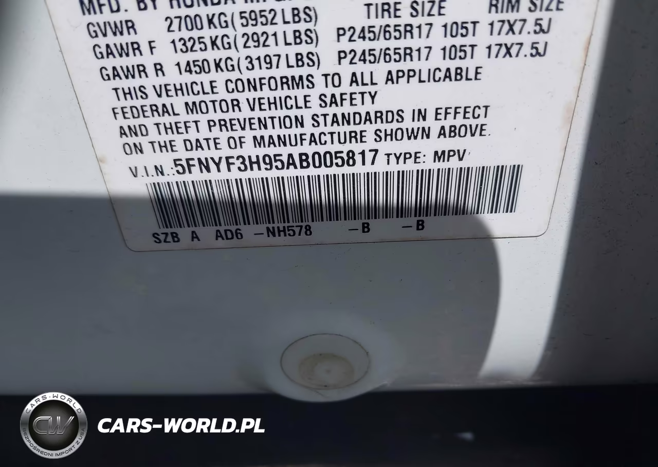 2010 Honda Pilot Touring VIN:5FNYF3H95AB005817 - 9