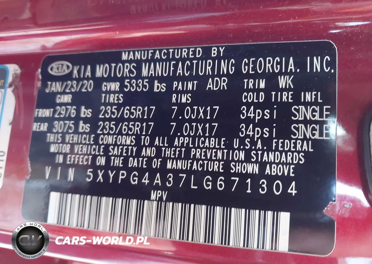 2020 Kia Sorento 2.4L Lx VIN:5XYPG4A37LG671304 - 9